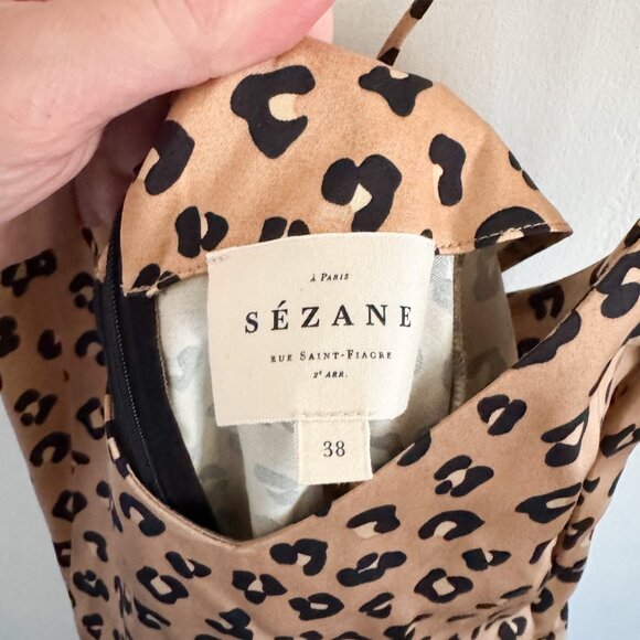 Sezane Marguarita Leopard Midi Slip Dress EU 38 / US 8 - Picture 5 of 8